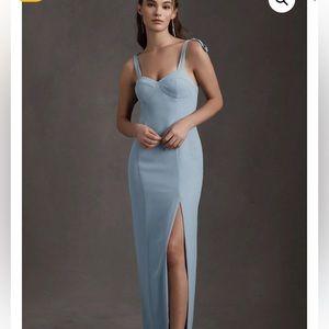 BHLDN Antonia Georgette Dress Storm Cloud